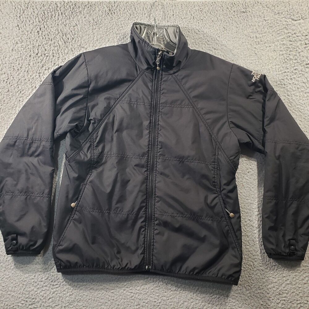Vintage The North Face Jacket Women's Medium Black Full Zip Softshell Stretch